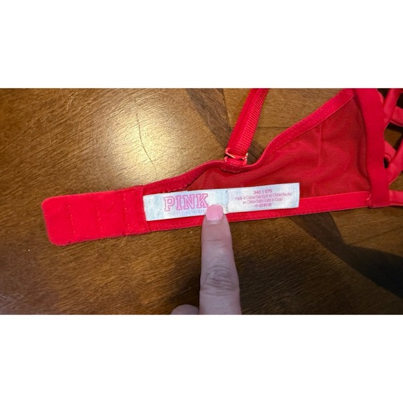 Victoria's Secret PINK red push up lace bra size 34c - Picture 4 of 5